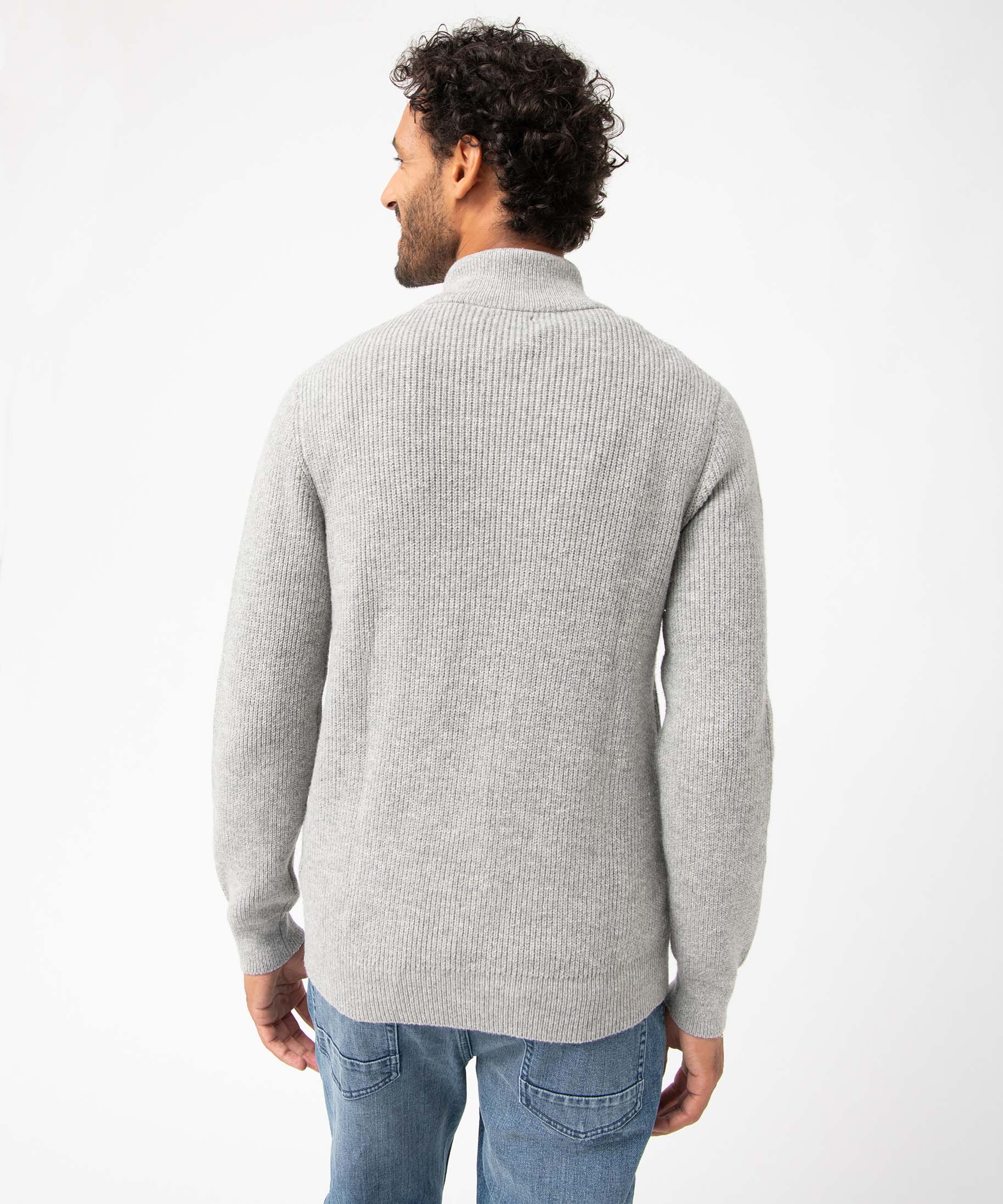 Gilet homme zippé avec col montant doublé gris clair | GEMO