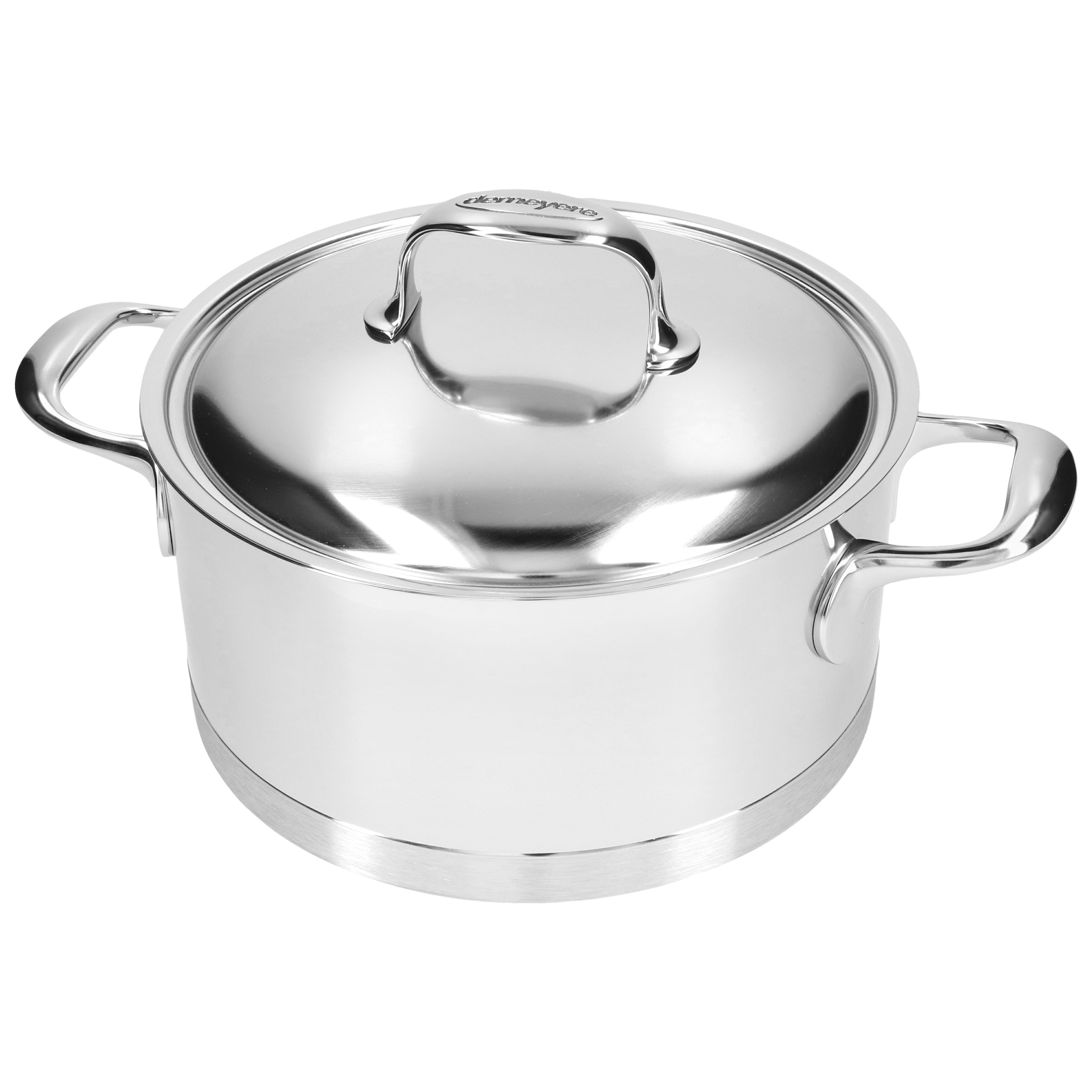 Bratentopf mit Deckel 22 cm, 18/10 Edelstahl