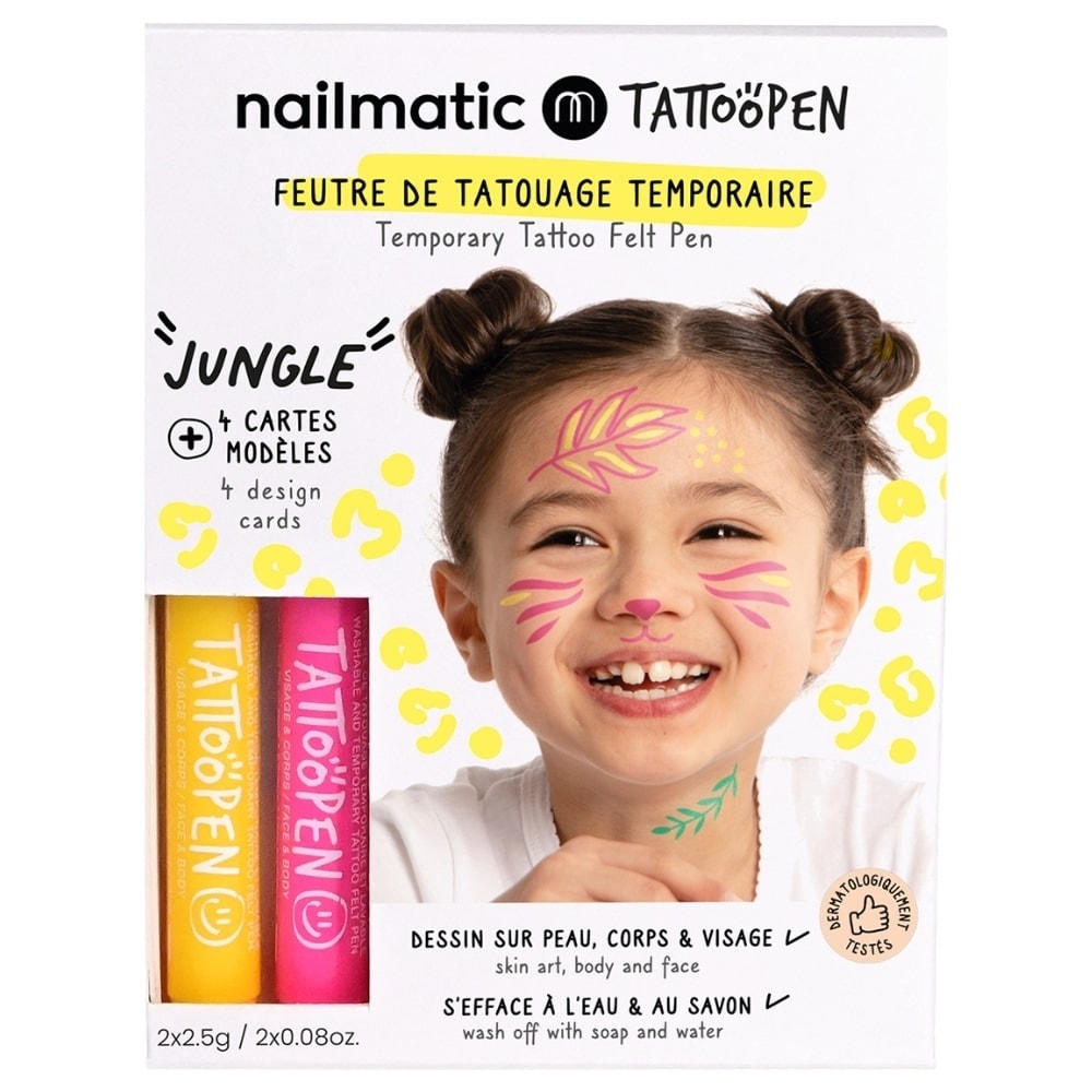 nailmatic Coffret duo tattoopen Jungle Feutres de tatouage temporaire