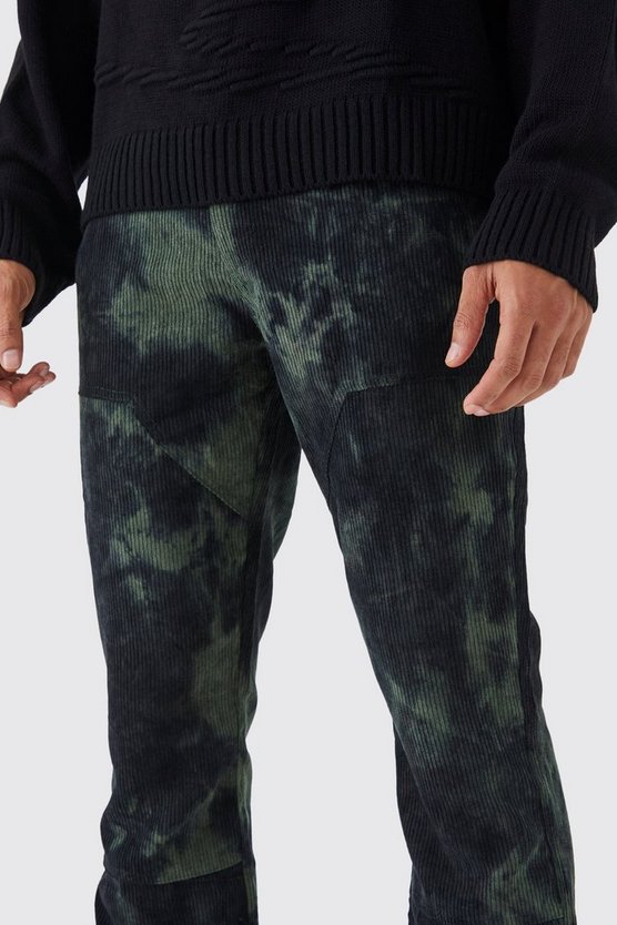 Slim-Fit Batik Cord-Schlaghose