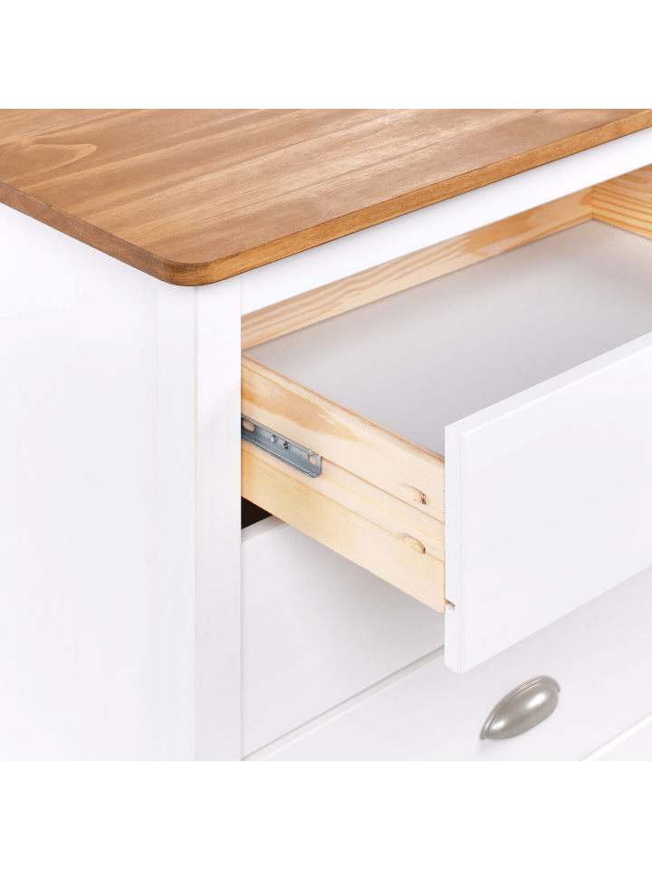 Beliani Sideboard SHILLINGTON in Weiß/Heller Holzfarbton/Silber günstig kaufen onesize