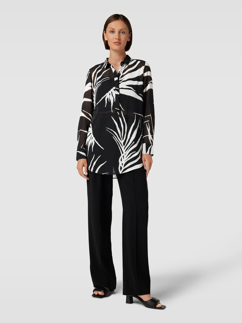 Longbluse mit Knopfleiste in schwarz