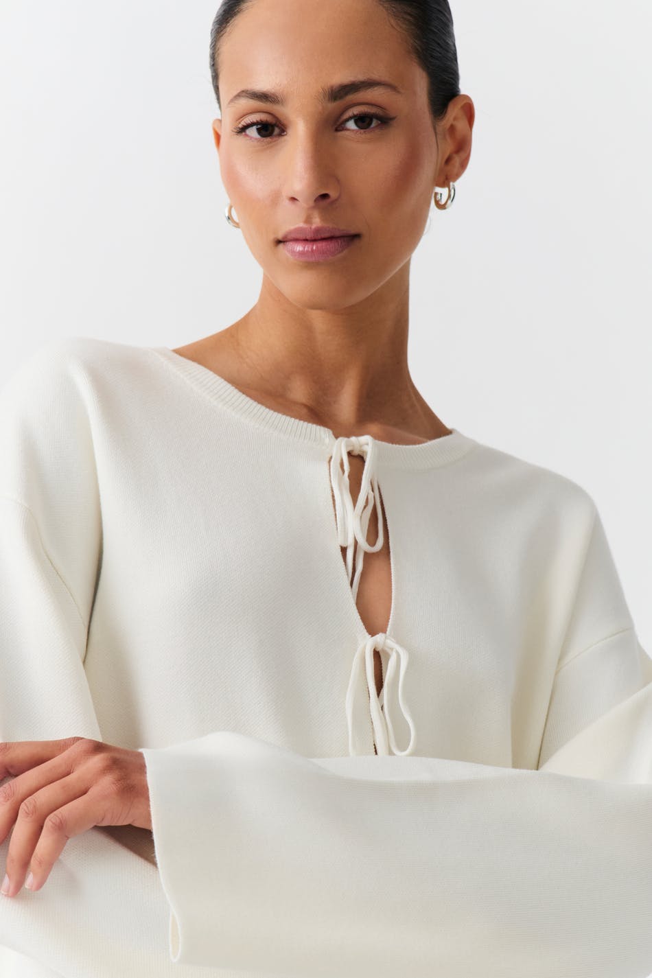 Knitted tie cardigan