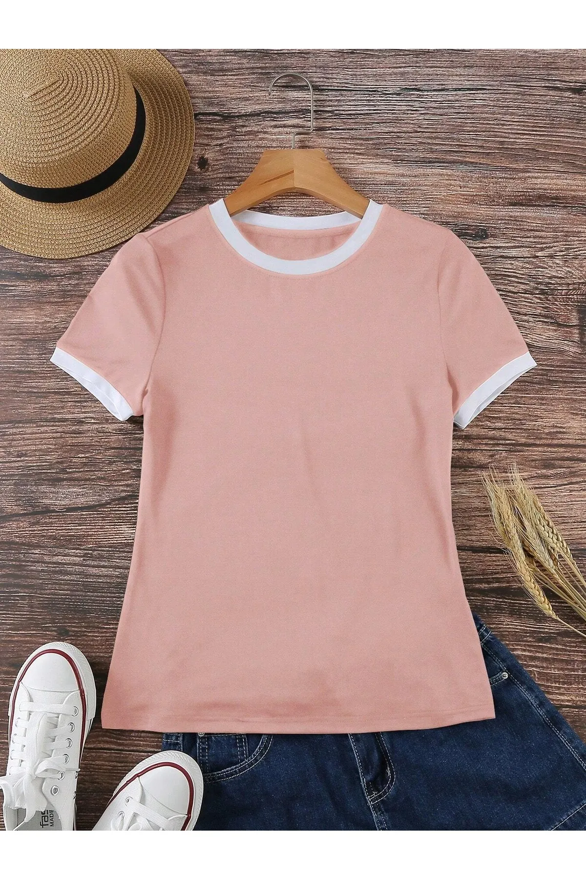 Know  Rosafarbenes Unisex-T-Shirt aus gekämmtem Interlock