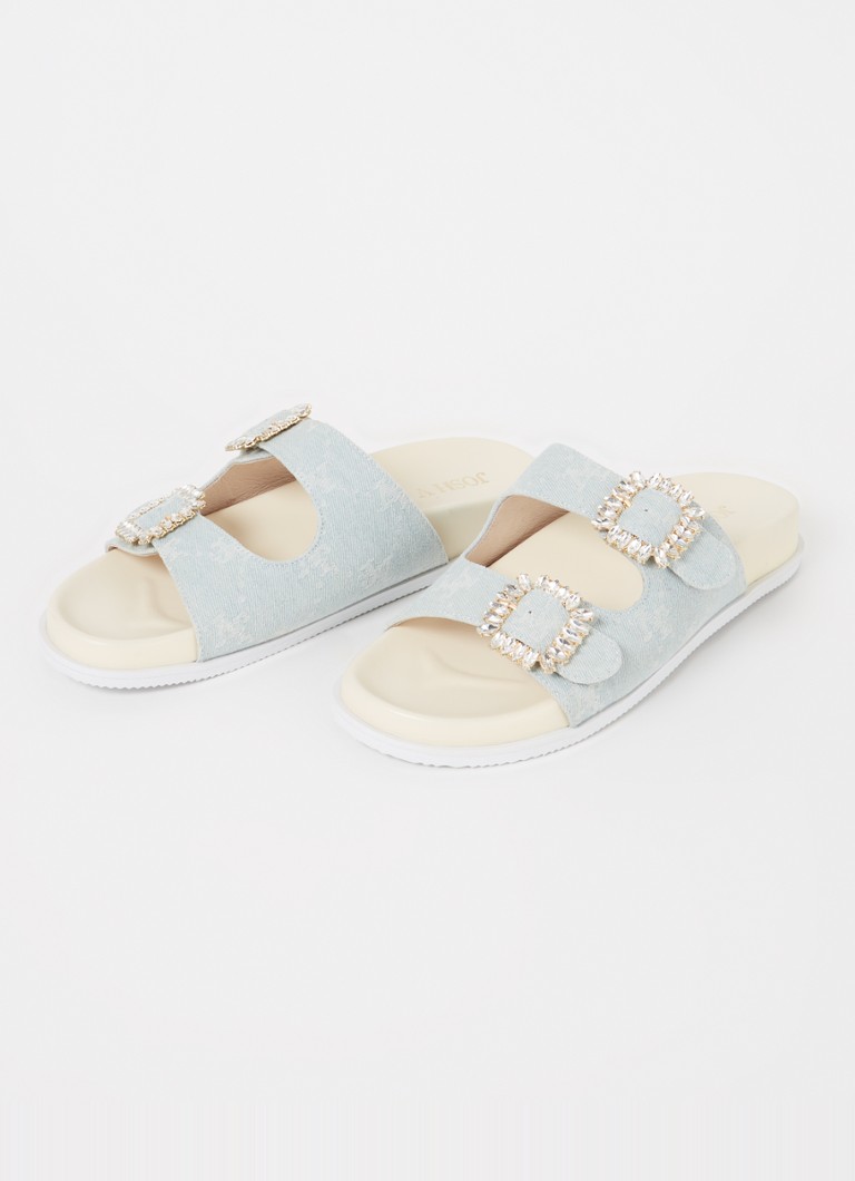 JOSH V Mecia denim sandal with rhinestones