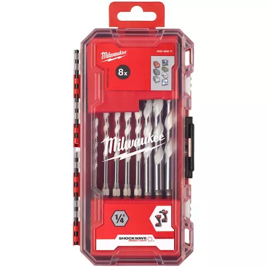 Milwaukee Accessories 4932493871 Multiverktøyborsett SHOCKWAVE 8-delers sett
