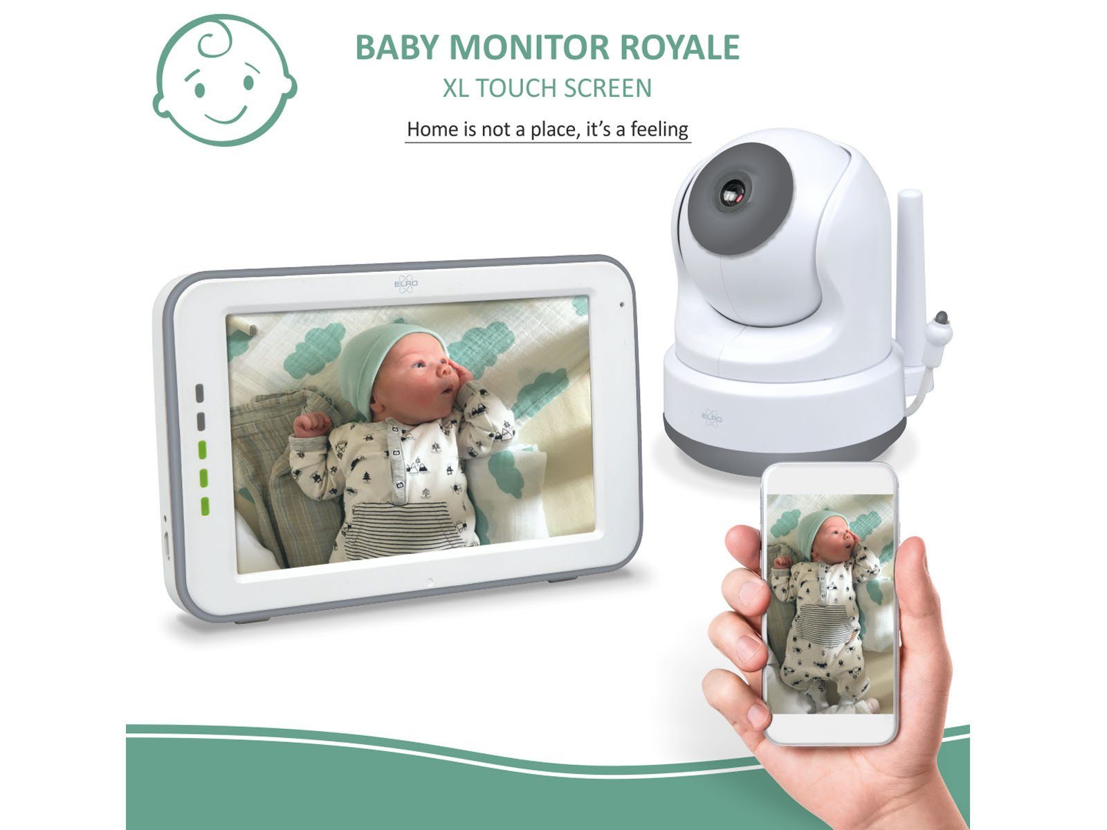 Elro Video-Babyphone, Zusatz Baby Cam für BC3000 Serie mit Nachtlicht, kostenlose Handy App