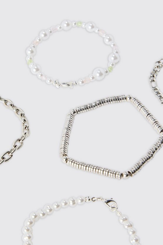5er-Pack Perlen-Armbänder