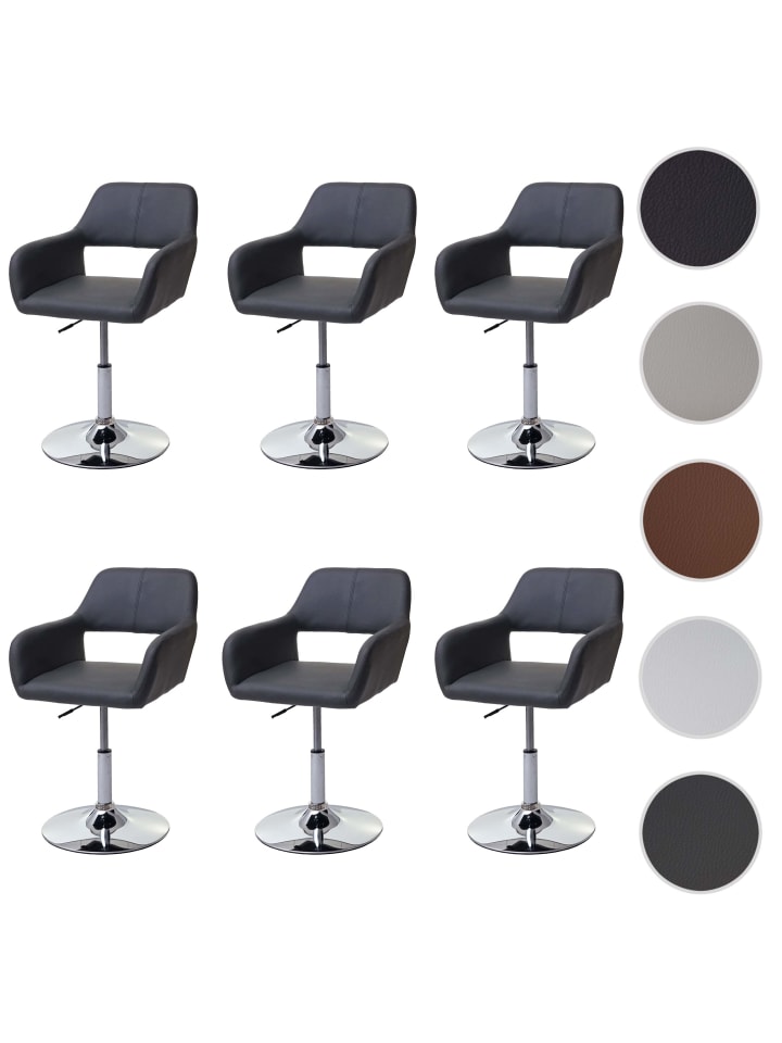 MCW 6er-Set Esszimmerstuhl A50, Grau, Chromfuß günstig kaufen onesize