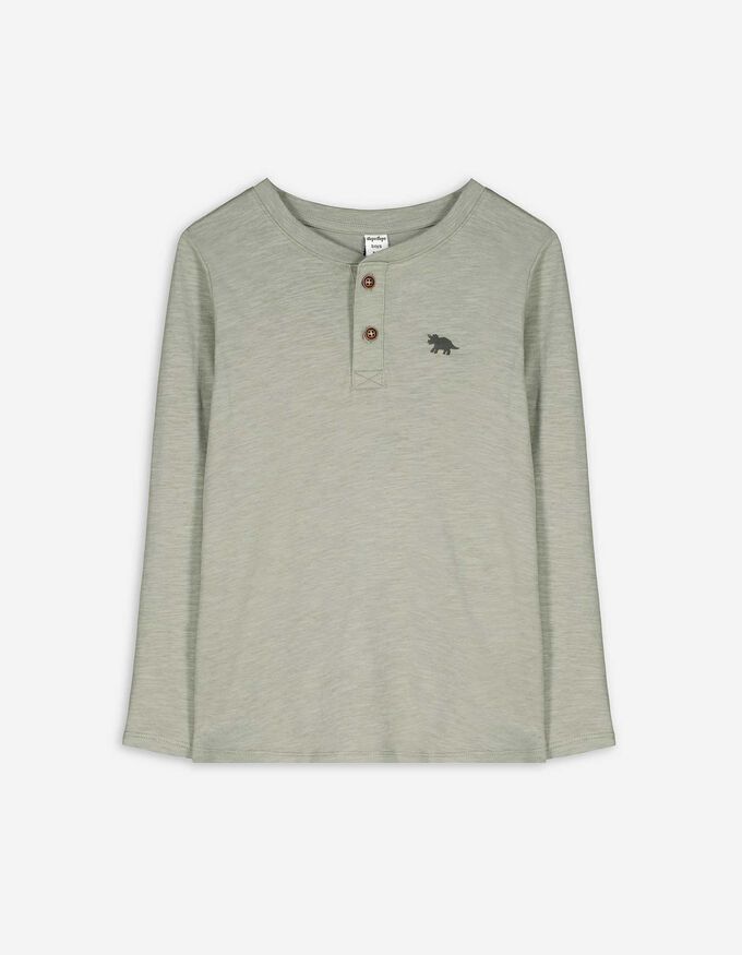 Langarmshirt - Henley-Ausschnitt