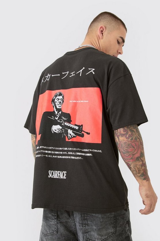 Oversize T-Shirt mit lizenziertem Scarface Anime Print