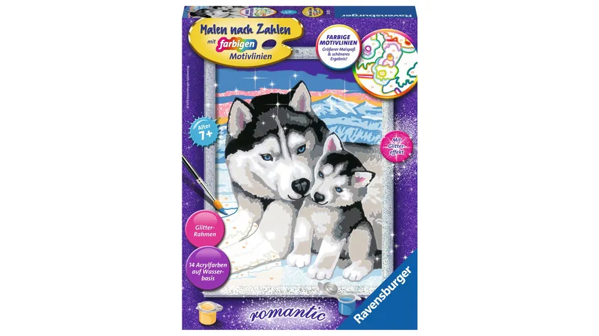 Ravensburger Beschäftigung - Malen nach Zahlen - Husky Kuss