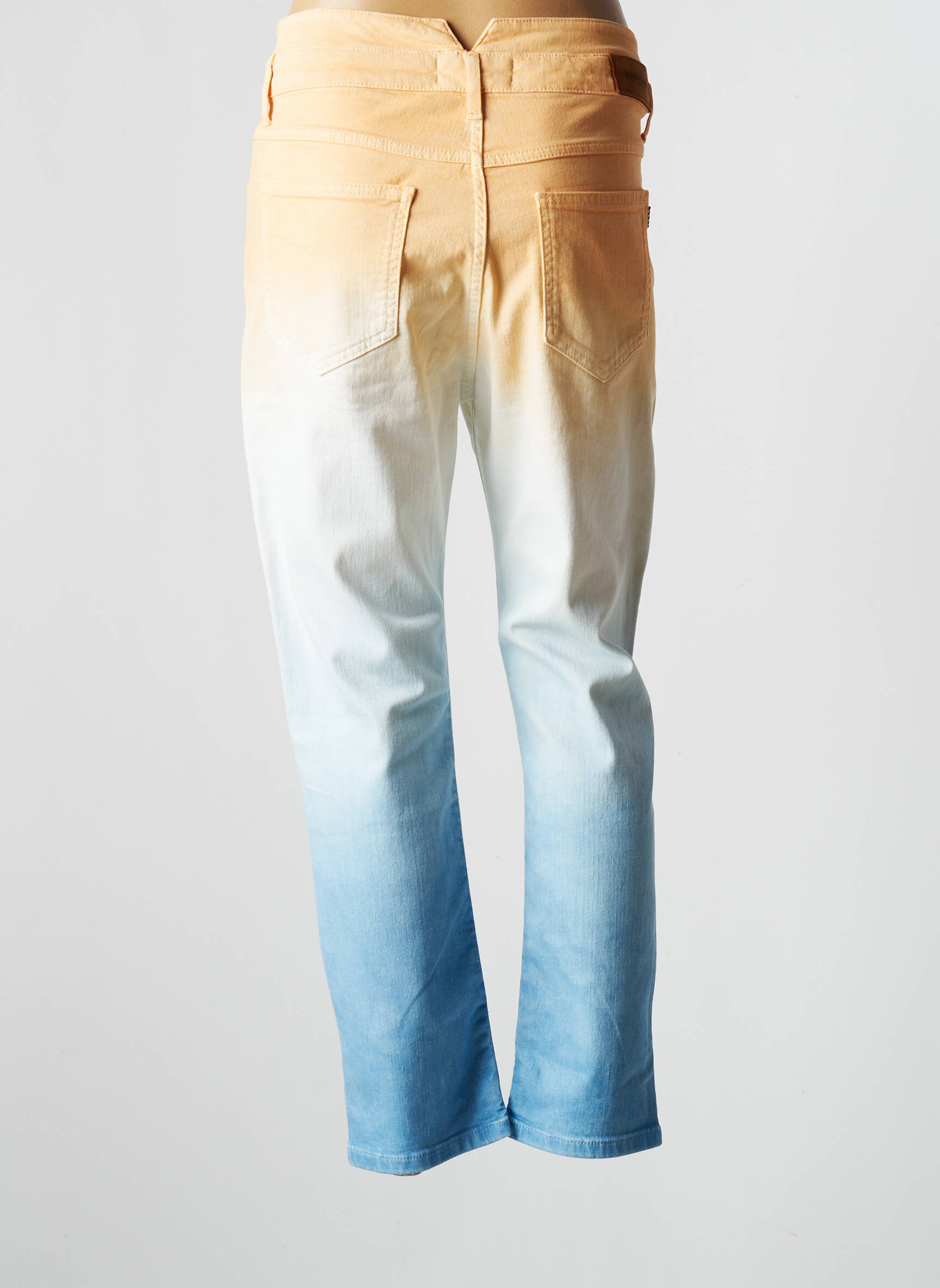 La Petite Francaise Jeans Coupe Droite Femme couleur orange