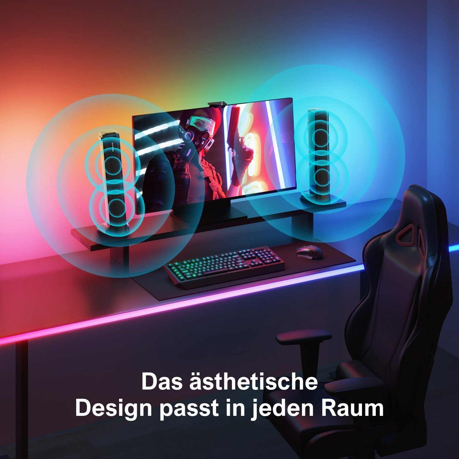 Ultimea Apollo S50 4.1-Kanal Soundbar (Abnehmbar Lautsprecher, 200W, mit Subwoofer)