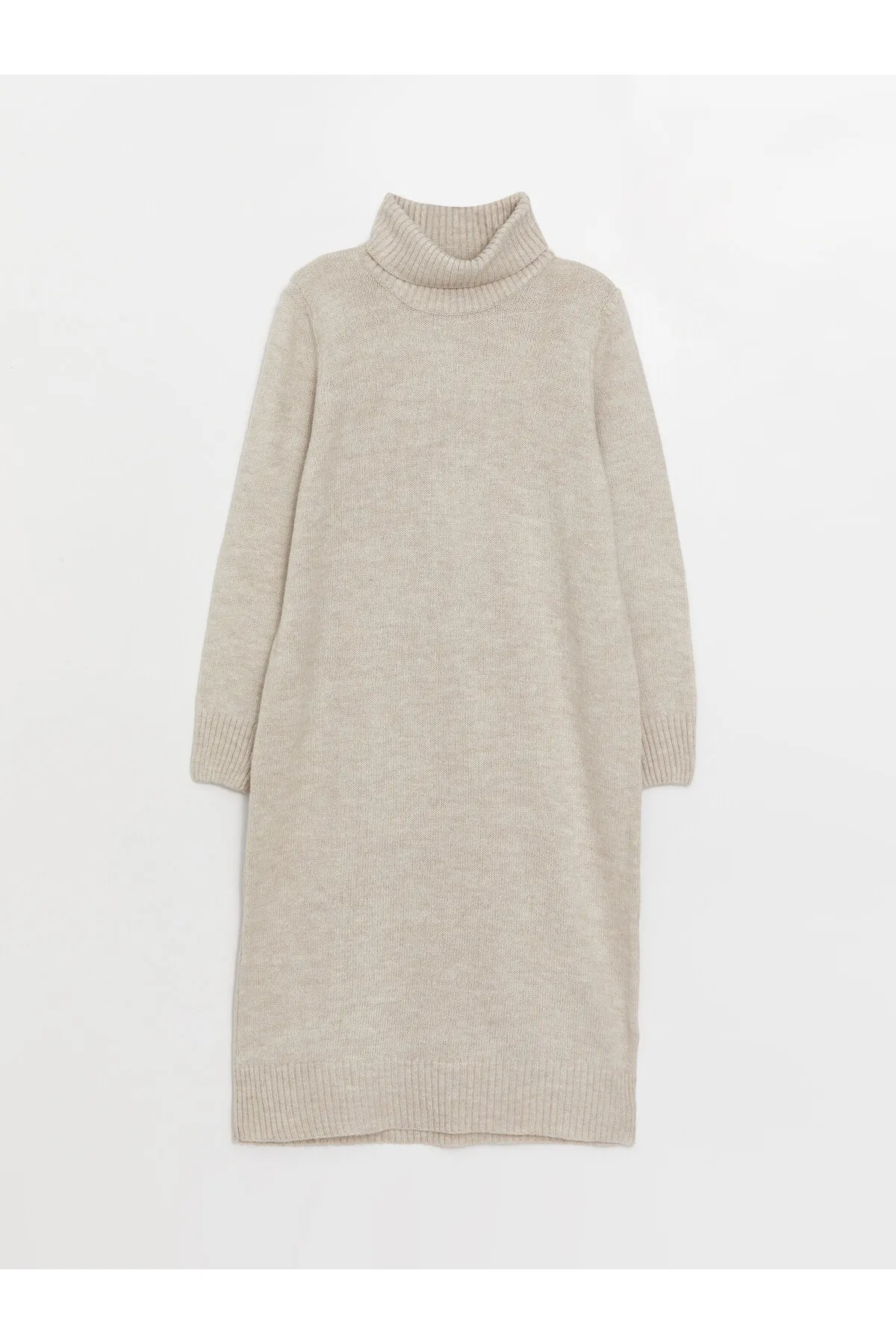 LC Waikiki  Rollkragenpullover, gerades Langarm-Strickkleid für Damen in Übergröße