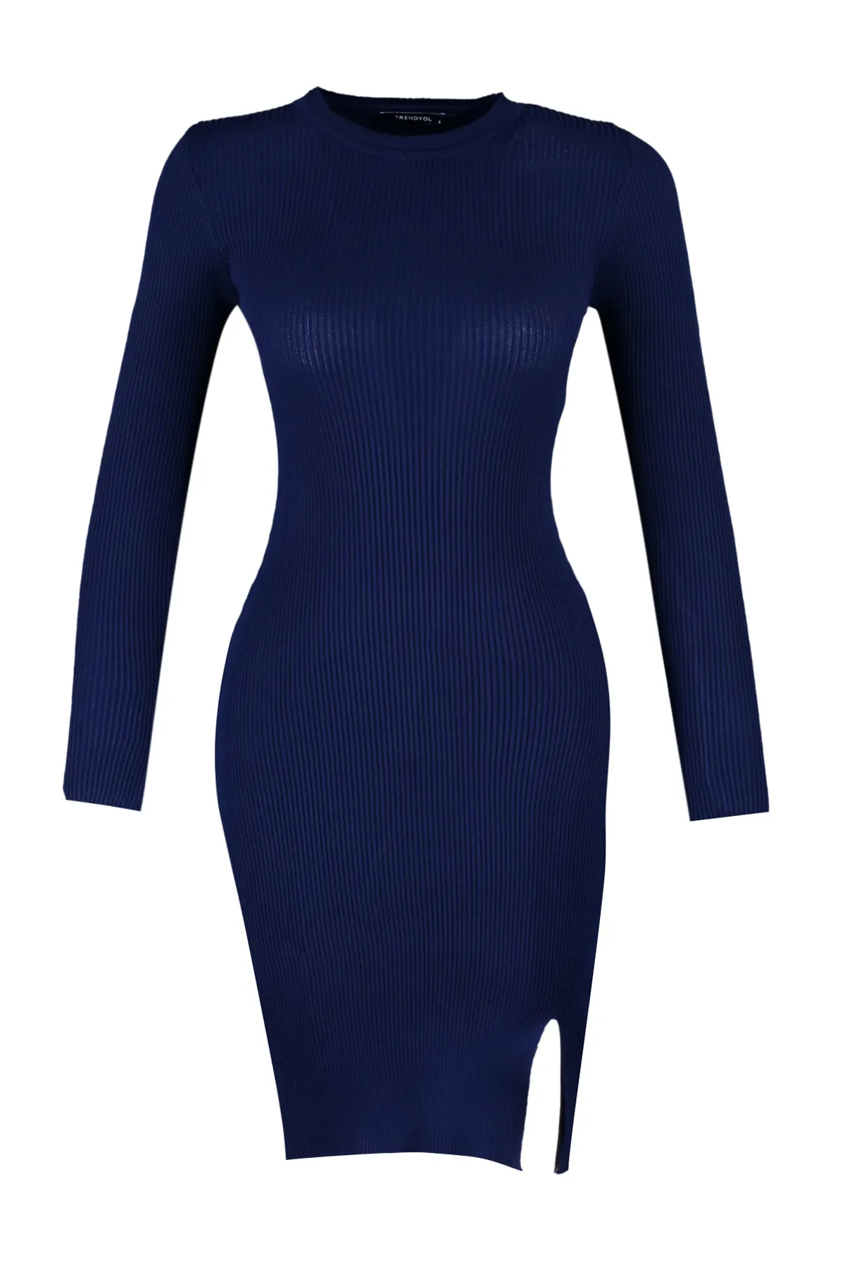 Trendyol Collection  Marineblau Marineblau figurbetontes Mini-Strick-Basic-Kleid TWOAW23EL01416 Kleid TWOAW23EL01416