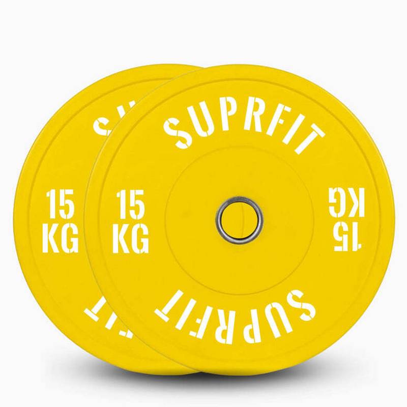 SUPRFIT Bumper Plates Colored White Logo (Paar) Hantelscheiben