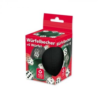 Kunststoffwürfelbecher mit 6 Würfeln