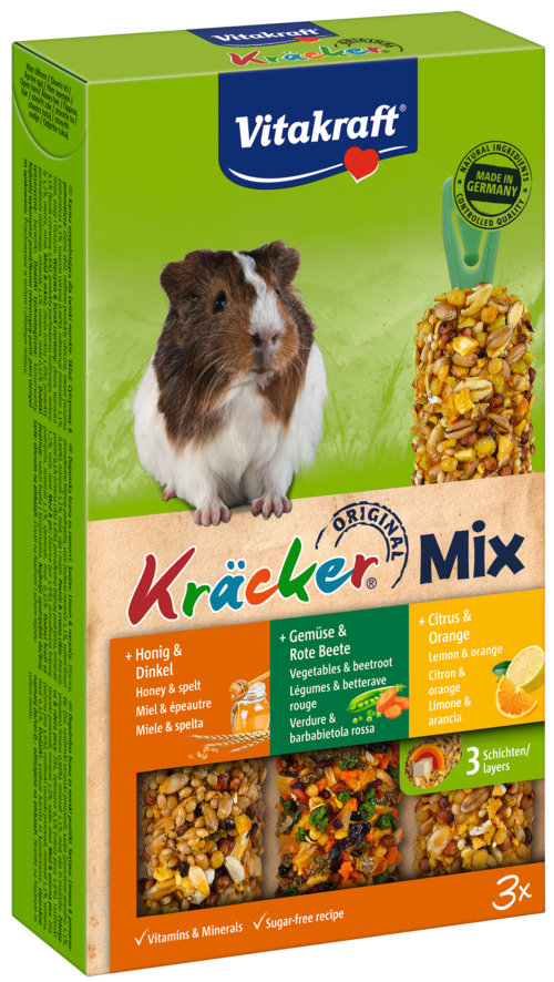 Vitakraft Snacks Vitakraft Kräcker Trio Citrus-Gemüs-Honig 3Stk für Meerschweinchen