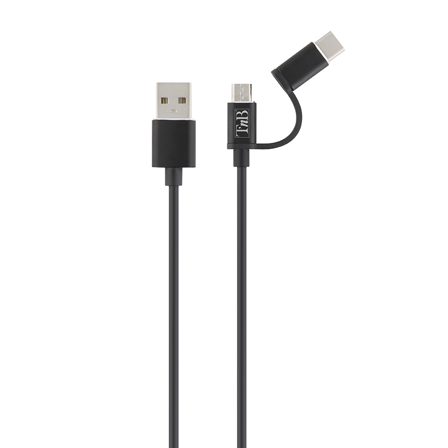 Micro-USB Kabel von t'nb mit zwei USB-Anschlüssen, in schwarz, 1 Stück - ATU