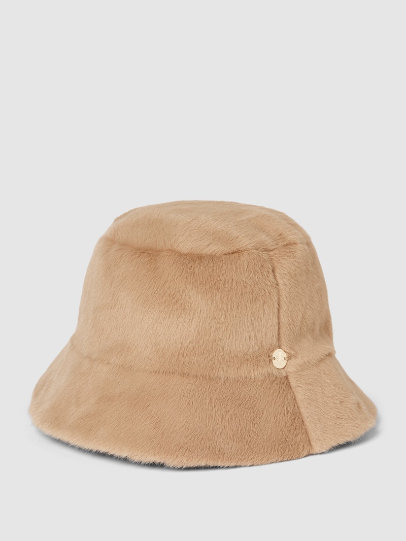 Fischerhut mit Kunstfell in camel