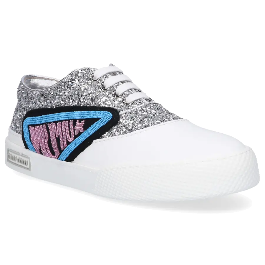 Miu Miu - Sneaker low Glitter - silber