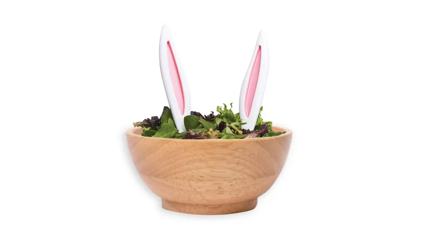 Winkee Salatbesteck Hasenohren weiß, pink