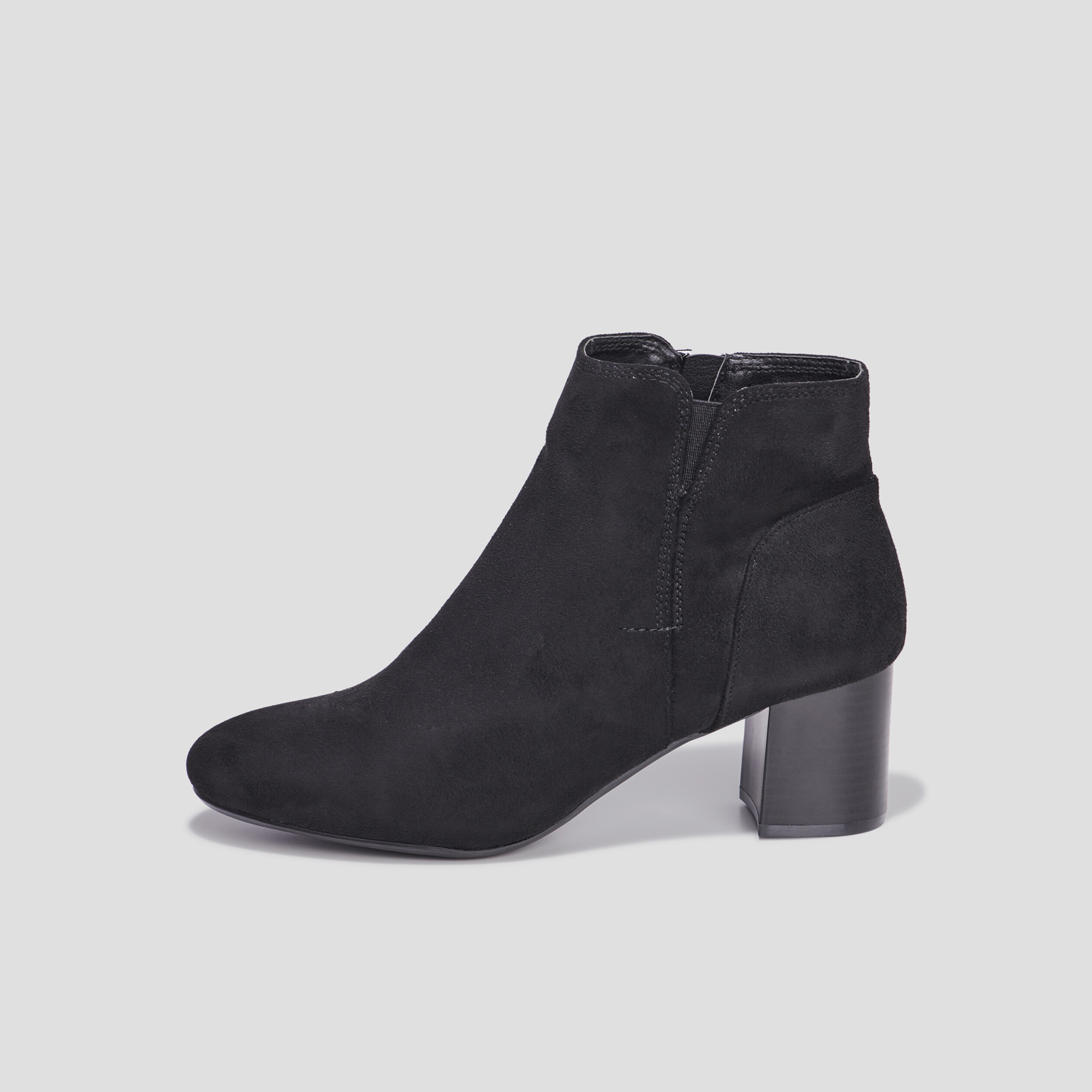 Bottines suédines à talons noir femme | La Halle