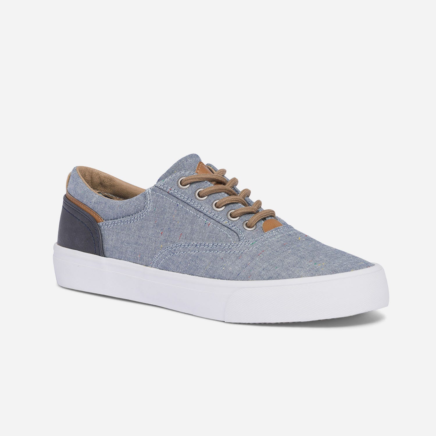 Tennis bleu chiné façon chambray en toile