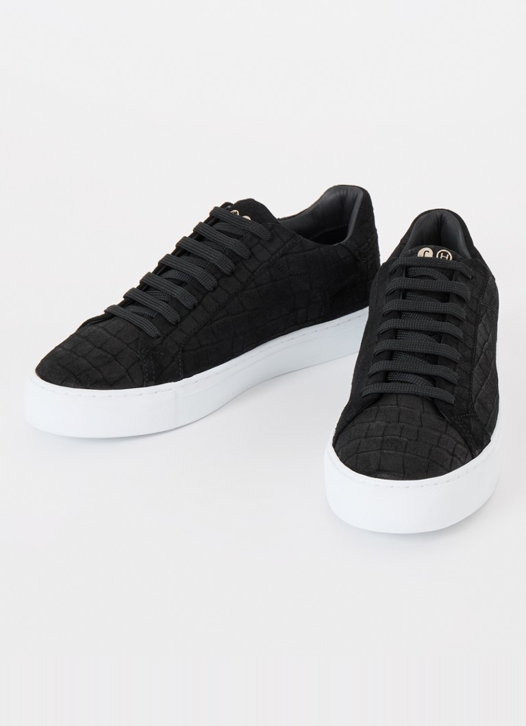 Hide&Jack Essence suede sneaker with croc texture