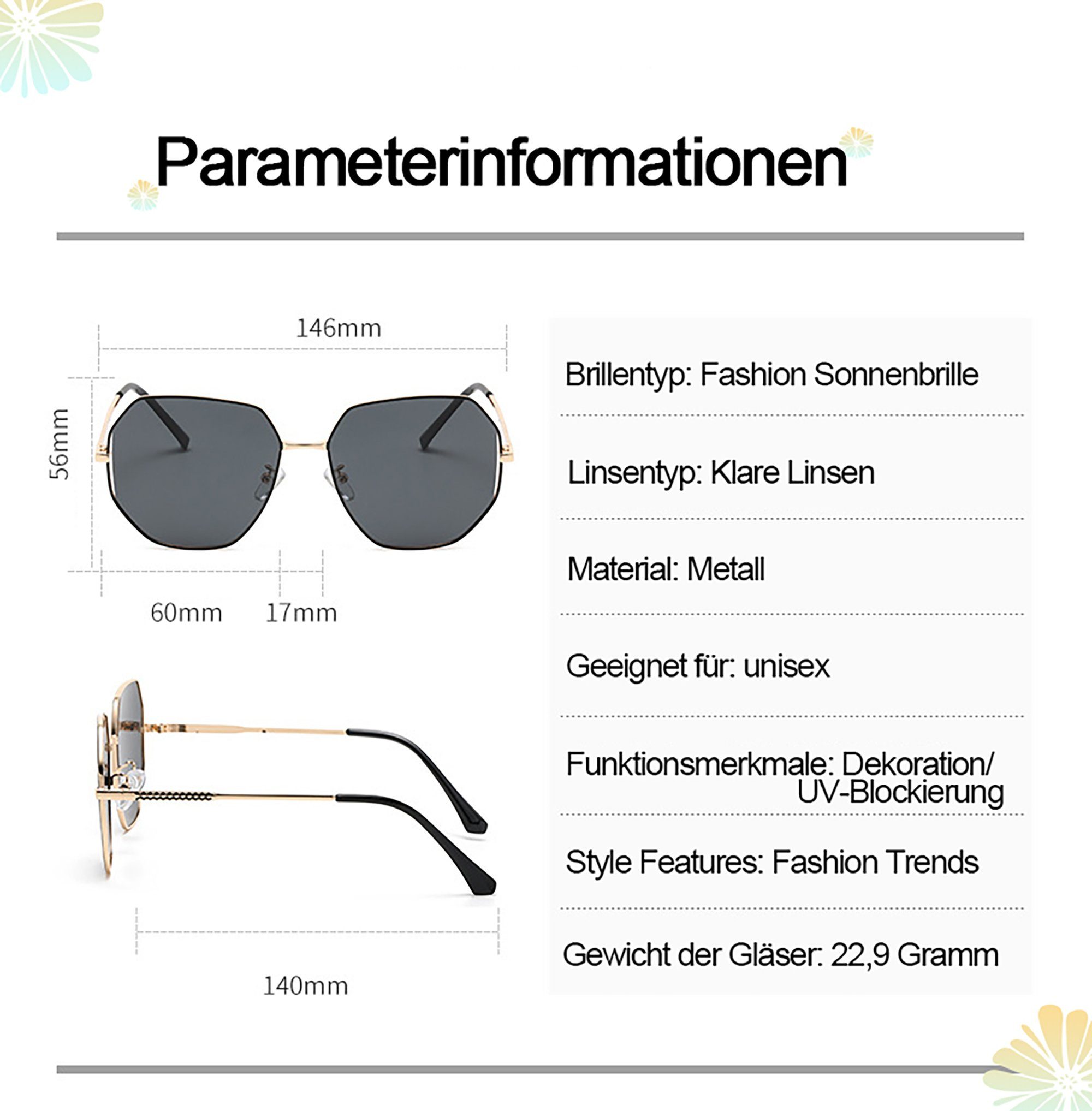 KUGI Sonnenbrille Sonnenbrille Hochwertige Verpackung Geeignet für Männer und Frauen (UV400 100 % UV-Schutz, 2023 Hot Sale Style Auswahl, für Männer und Frauen Ins Blogger, und Prominenten derselbe Stil Muss in vier Jahreszeiten haben sind die perfek