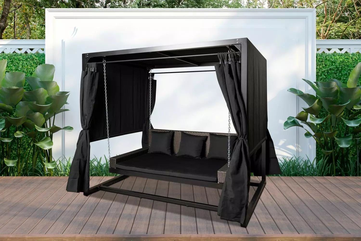 PureHaven Hollywoodschaukel Triest für 4 Personen 236x180x210 cm, 4-Sitzer