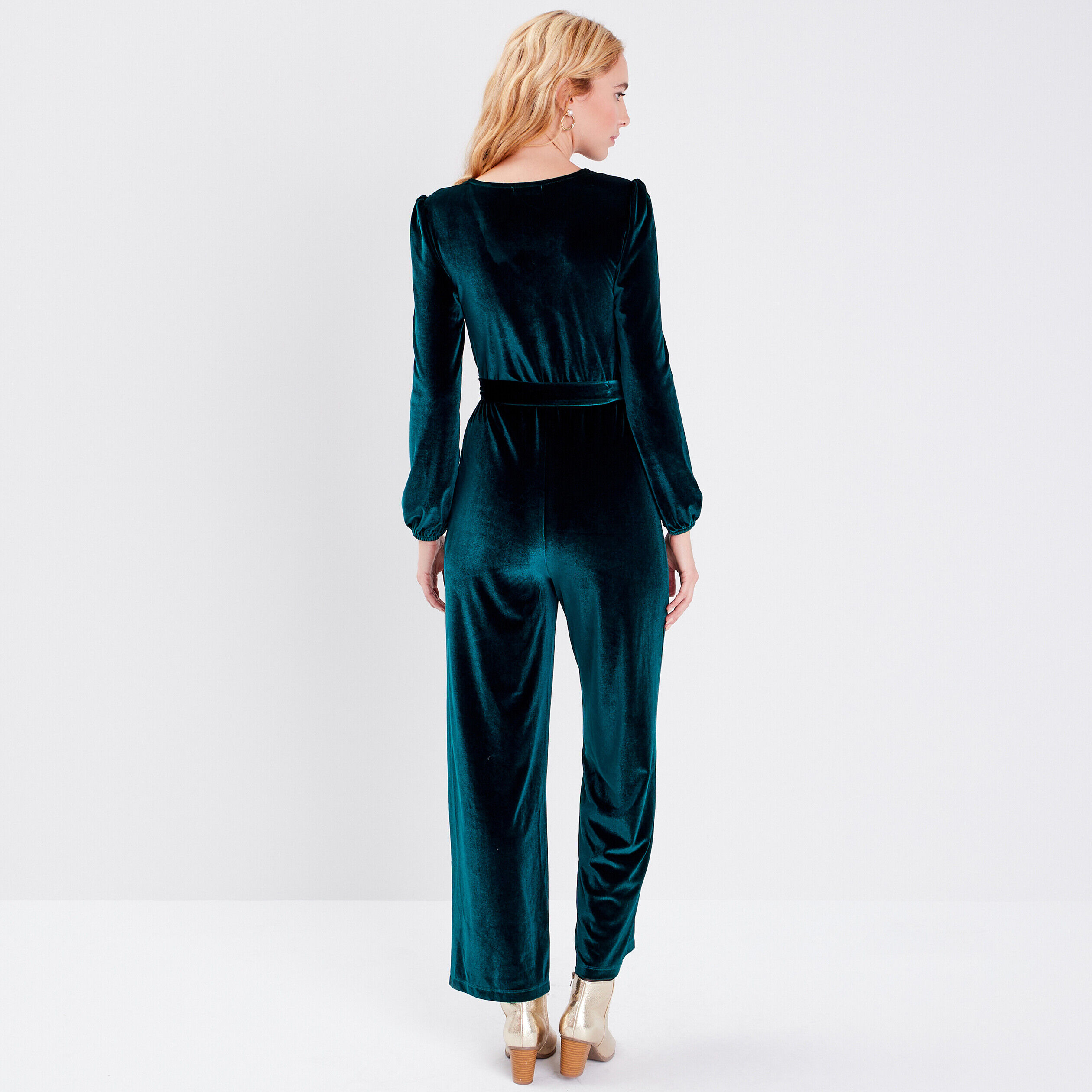 Combinaison pantalon velours vert foncé femme | Cache Cache