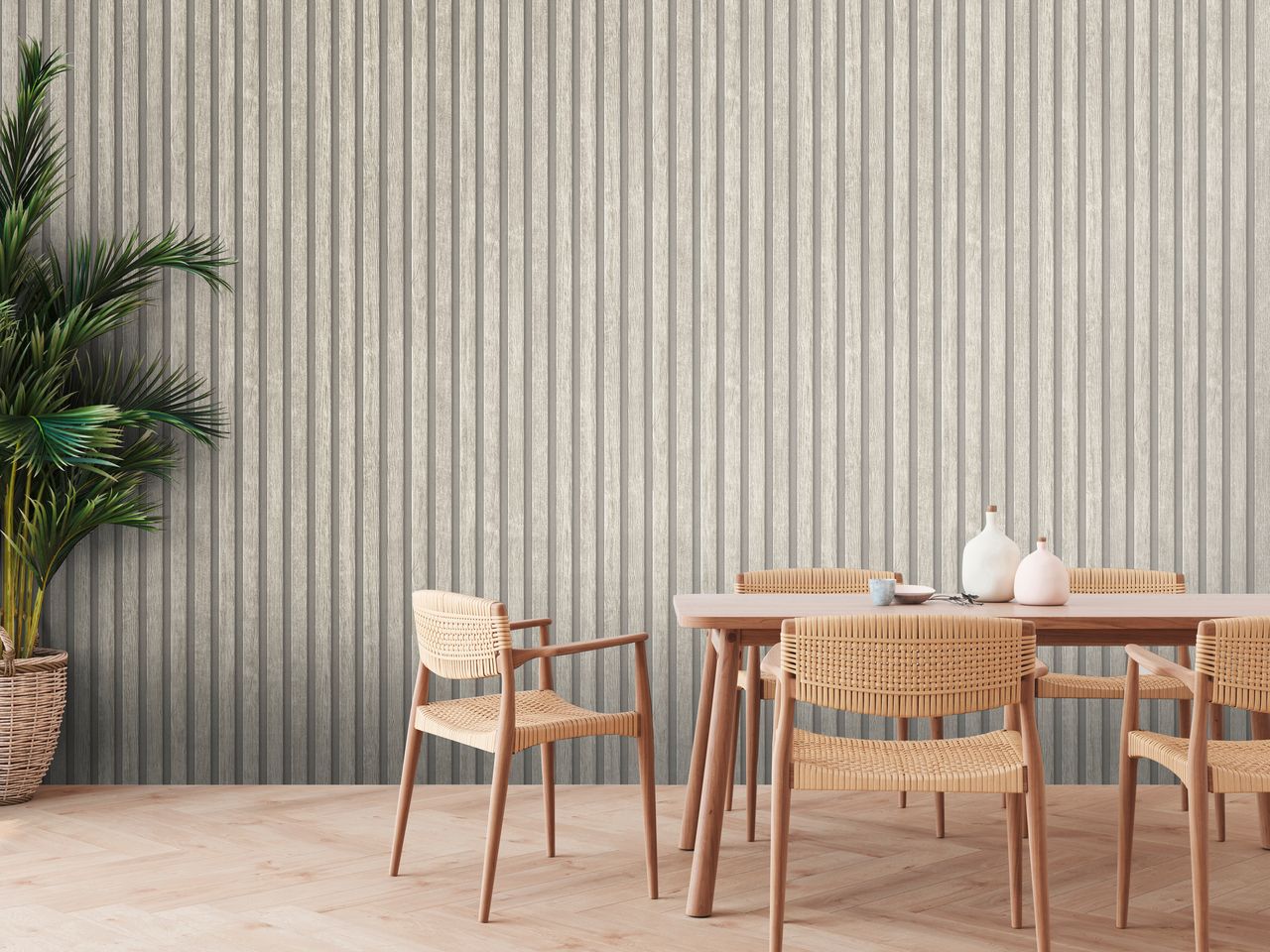 AS Creation A.S. Création - Tapete Holzpaneele Grau, Beige