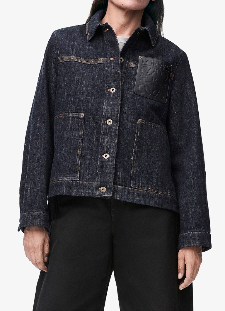 Jachetă LOEWE din denim cu detalii din piele de vițel
