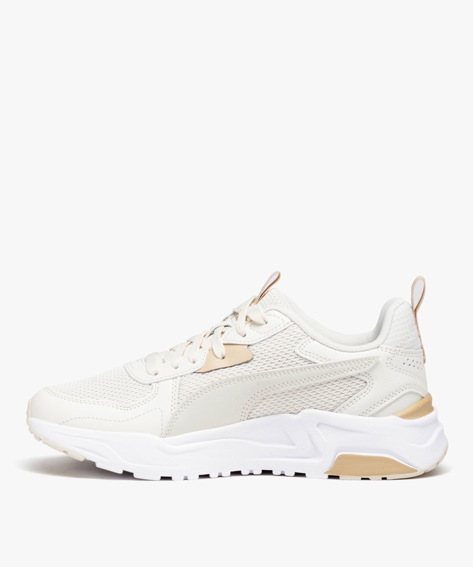 Baskets femme unies en mesh style running - Puma beige | GEMO