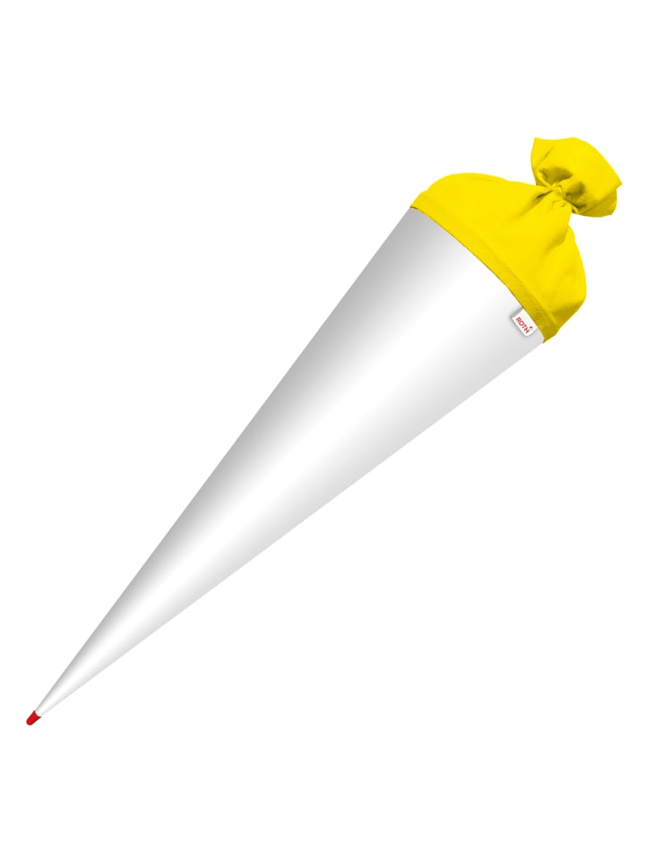ROTH Bastel-Schultüte groß weiß 70 cm Filzverschluss gelb in Weiß günstig kaufen onesize
