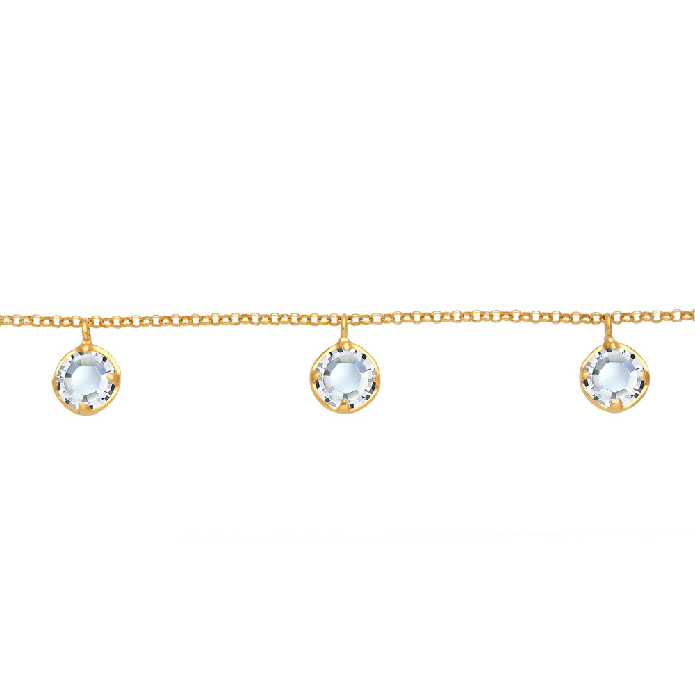 Elli Elli Collier Choker Pendentifs Minimal Basic avec des Cristaux Collier Femme - (9 collier