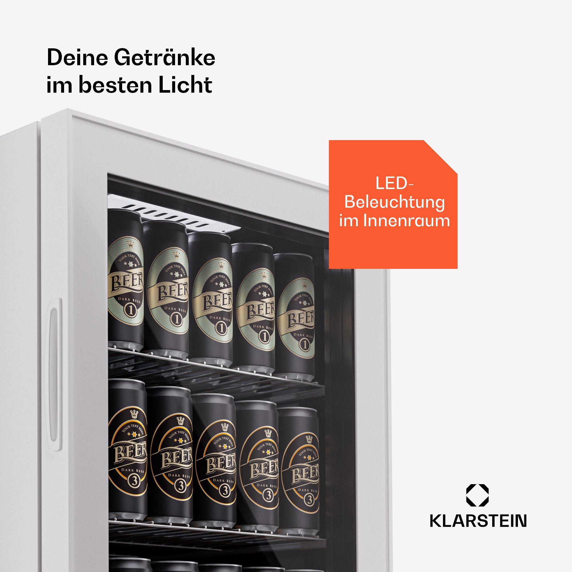 Klarstein Getränkekühlschrank HEA-Bersafe-74-wh 10045533A, 84 cm hoch, 43 cm breit, Bier Hausbar Getränkekühlschrank Flaschenkühlschrank Glastür