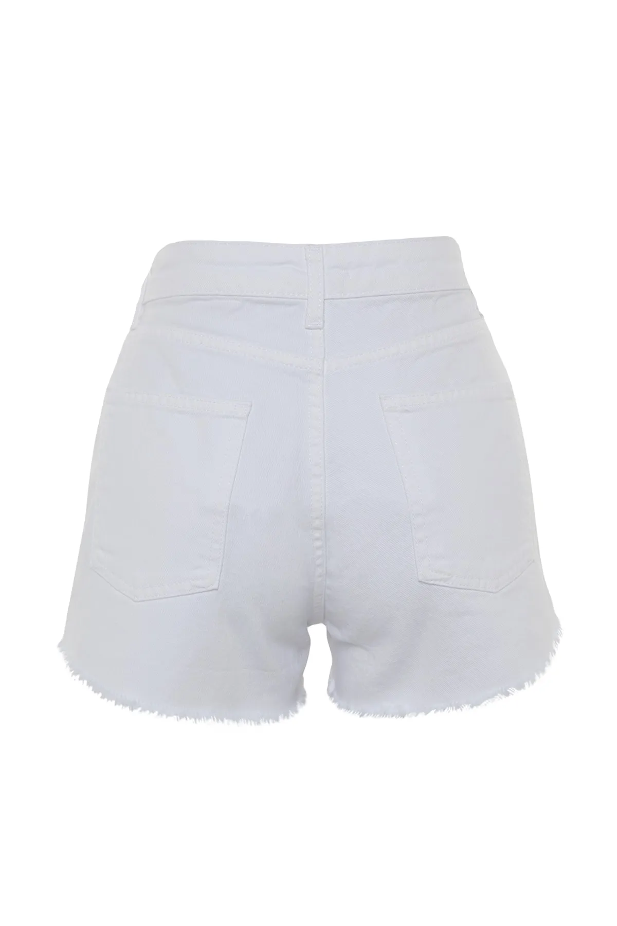 Trendyol Collection  Shorts - Weiß - Hoher Bund