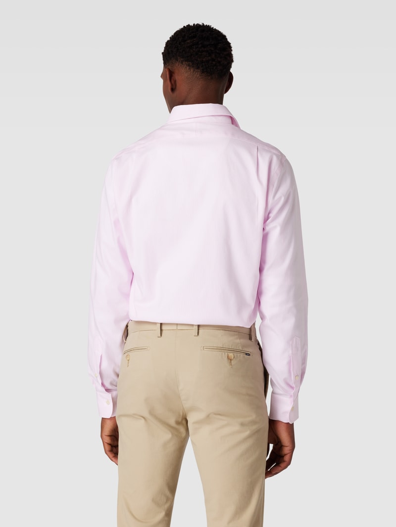 Slim Fit Business-Hemd mit Label-Stitching in rot