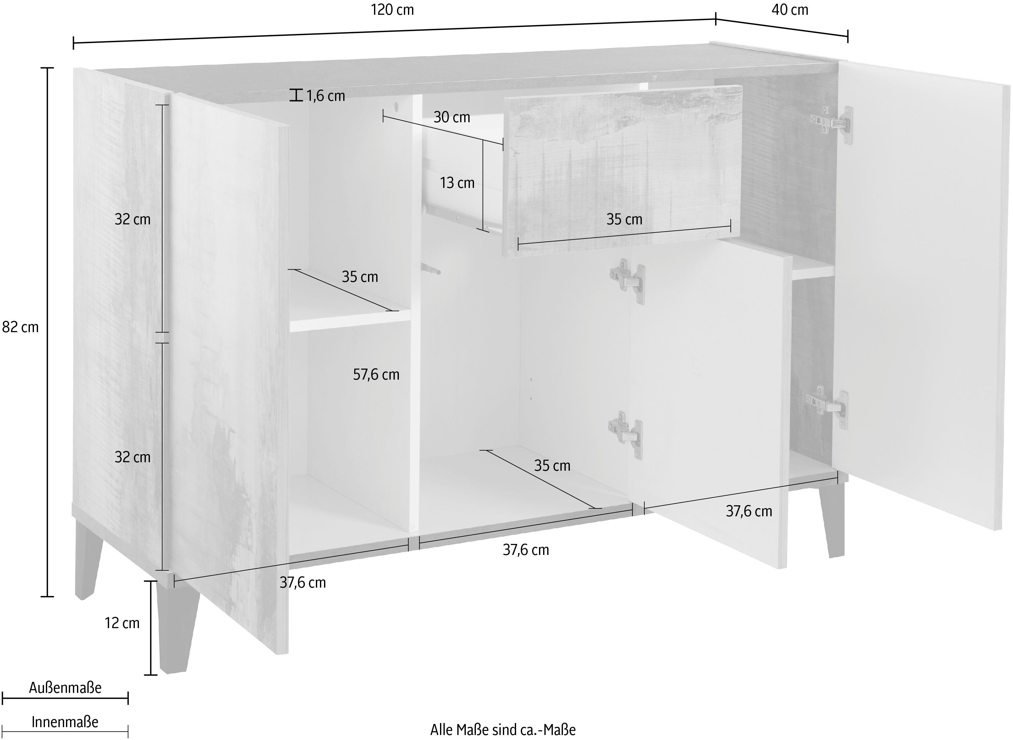 INOSIGN Sideboard sunrise, Breite 120 cm