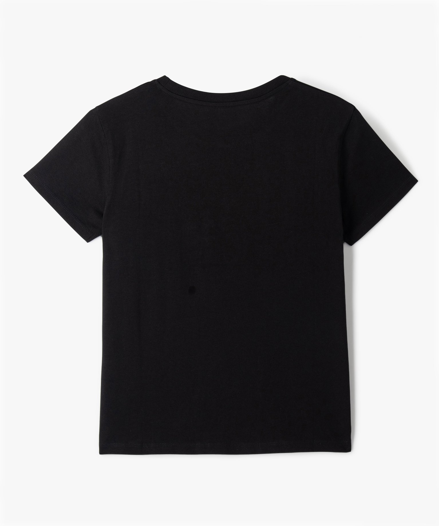 Tee-shirt fille à manches courtes et col rond noir | GEMO