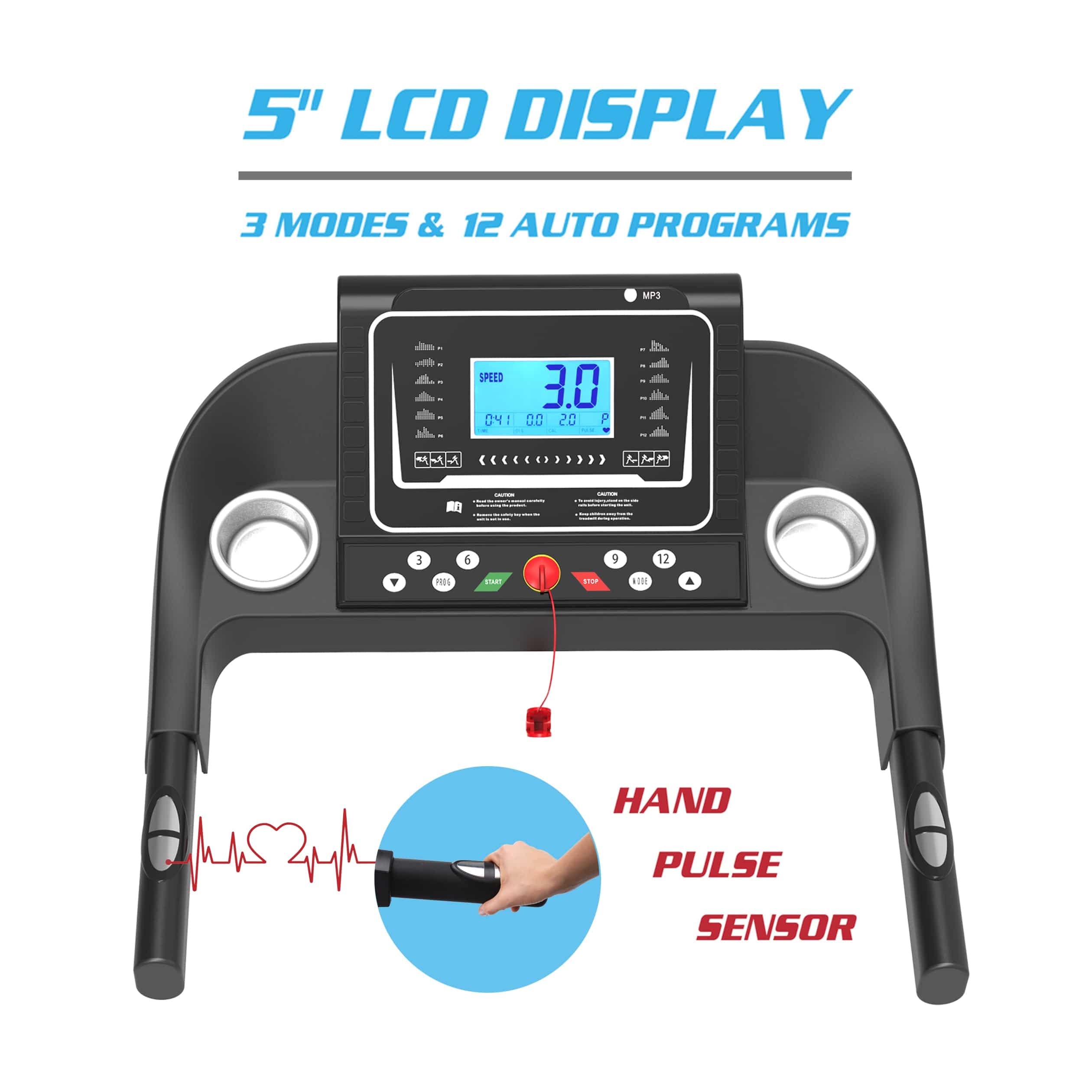 Moda Exercise Running Machine with 5 LCD Display for Home Use