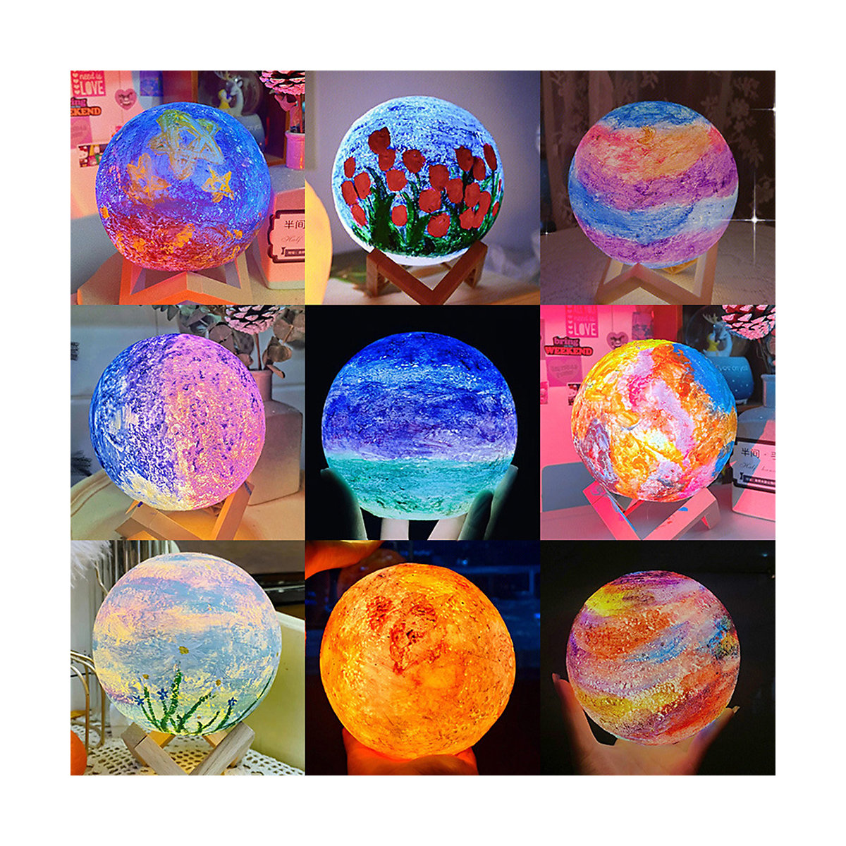Mond Lampe Malset Nachtlicht DIY für Kinder