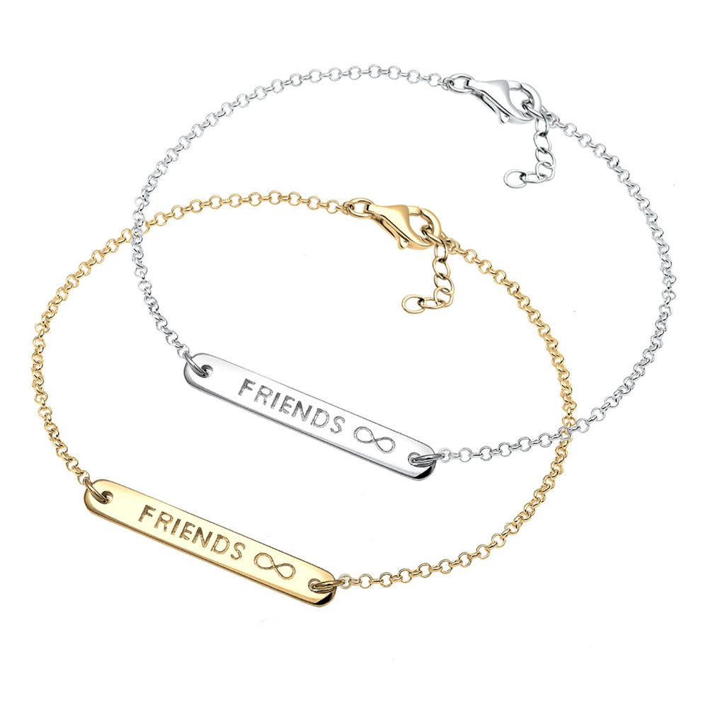 Elli Elli Bracelet Infinity Freundschaft Set Bi-Color Silber Bracelet