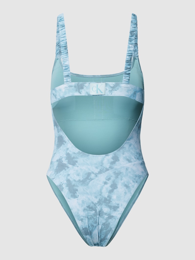 Badeanzug mit Allover-Muster in hellblau