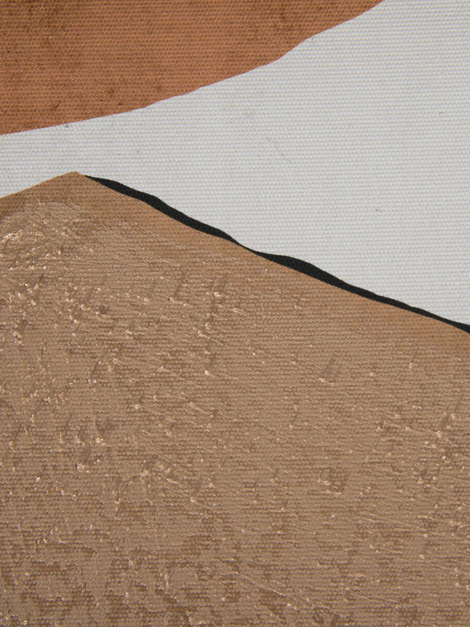 Storea Leinwand-Druck-handbemalt, Dunkelbeige