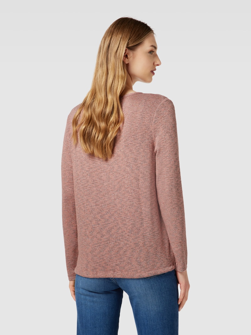 Longsleeve in melierter Optik in rosé meliert