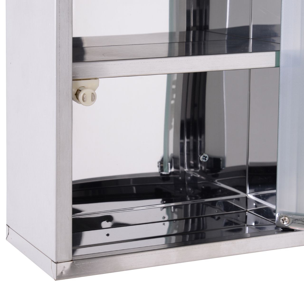 HOMCOM Medizinschrank Medikamentenschrank Arzneischrank 3 Fächer Hausaoptheke Edelstahl 25 x 12 x 48cm